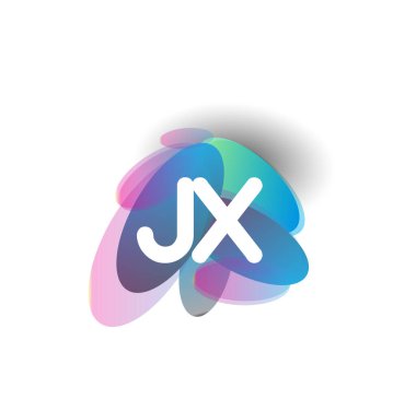 Renkli arka planlı JX logosu, yaratıcı endüstri, web, iş ve şirket için harf kombinasyonu tasarımı.