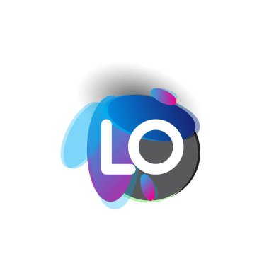 LO logosu rengarenk arka plan, yaratıcı endüstri, web, iş ve şirket için harf kombinasyonu tasarımı.