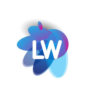 LW harfi logosu rengarenk arka plan, yaratıcı endüstri, web, iş ve şirket için harf kombinasyonu tasarımı.