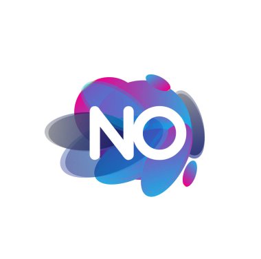 Renkli arka planlı HAYIR logosu, yaratıcı endüstri, web, iş ve şirket için harf kombinasyonu tasarımı.