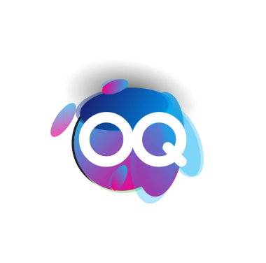 Renkli arkaplanı olan harf OQ logosu, yaratıcı endüstri, web, iş ve şirket için harf kombinasyonu tasarımı.