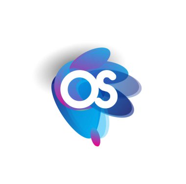 Renkli arkaplanı olan harf işletim sistemi logosu, yaratıcı endüstri, web, iş ve şirket için harf kombinasyonu tasarımı.