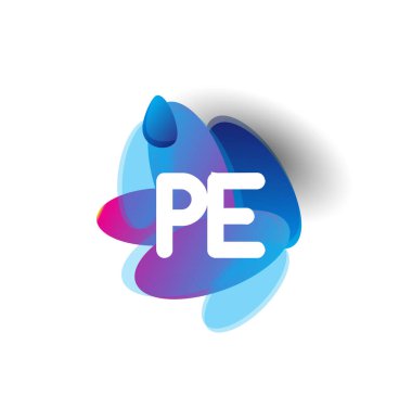 Renkli arka planda beden eğitimi logosu, yaratıcı endüstri, web, iş ve şirket için harf kombinasyonu tasarımı.