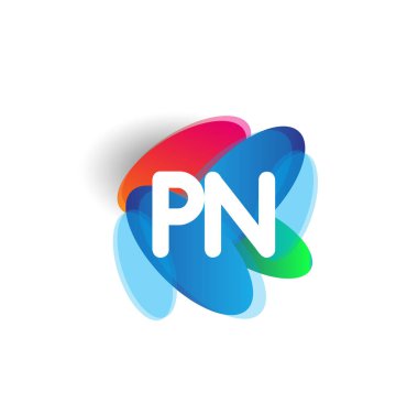 Renkli arka planlı PN logosu, yaratıcı endüstri, web, iş ve şirket için harf kombinasyonu tasarımı.