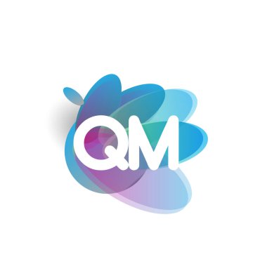 Renkli arkaplanı olan QM logosu, yaratıcı endüstri, web, iş ve şirket için harf kombinasyonu tasarımı.