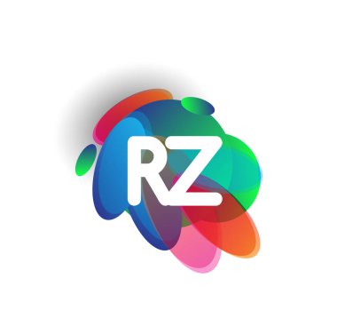 RZ harfi logosu rengarenk arka plan, yaratıcı endüstri, web, iş ve şirket için harf kombinasyonu tasarımı.