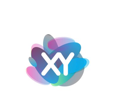 Renkli arka planlı XY logosu, yaratıcı endüstri, web, iş ve şirket için harf kombinasyonu tasarımı.