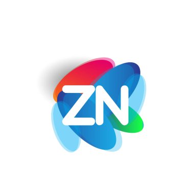Renkli arka planlı ZN logosu, yaratıcı endüstri, web, iş ve şirket için harf kombinasyonu tasarımı.