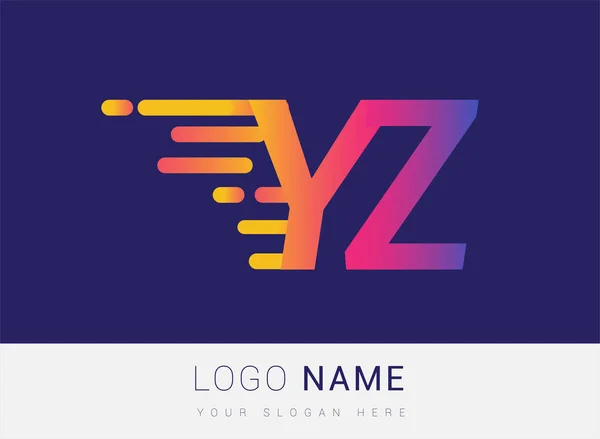 Lettre Initiale Vitesse Modèle Conception Logo Logo Nom Entreprise Couleur — Image vectorielle