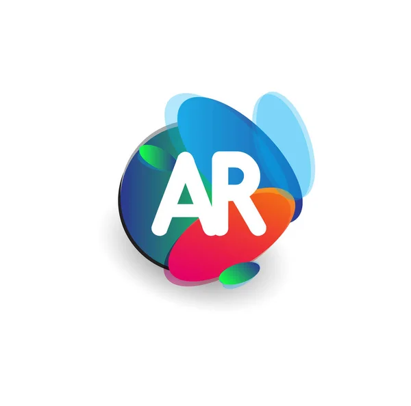 Renkli Sıçrama Arkaplanı Olan Harfi Logosu Yaratıcı Endüstri Web Şirket — Stok Vektör