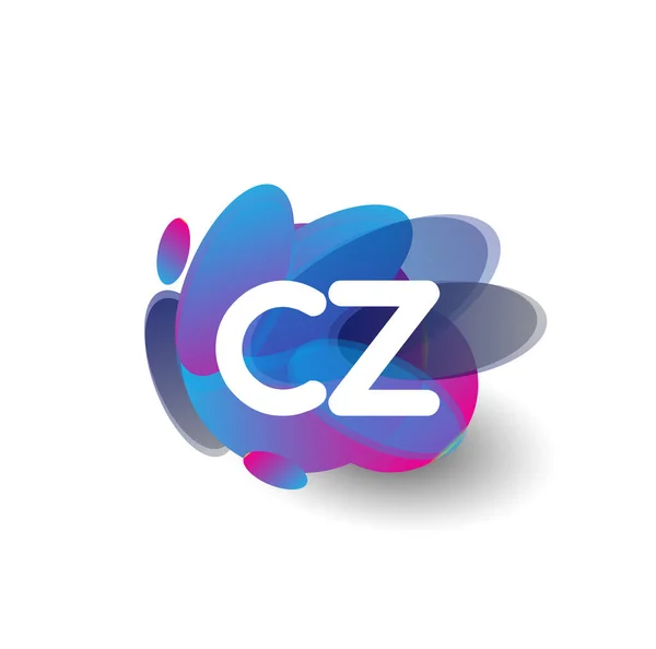 专为创意产业 企业和公司设计的色彩艳丽的Cz标识 字母组合标识设计 — 图库矢量图片