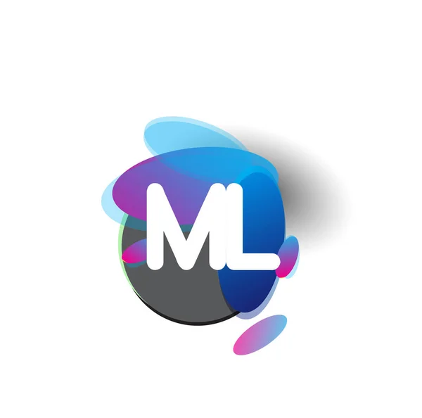 Logotipo Letra Com Fundo Colorido Respingo Projeto Logotipo Combinação Letra —  Vetores de Stock