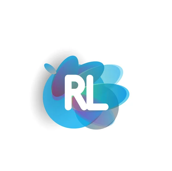 Letra Logotipo Com Fundo Colorido Respingo Design Logotipo Combinação Letras — Vetor de Stock