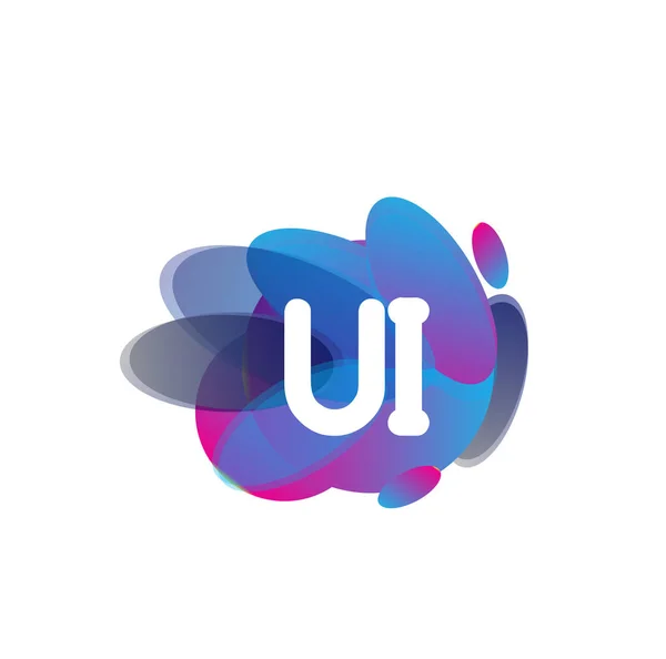 Logo Interfejsu Litera Kolorowym Tle Splash Projektowanie Logo Kombinacji Liter — Wektor stockowy
