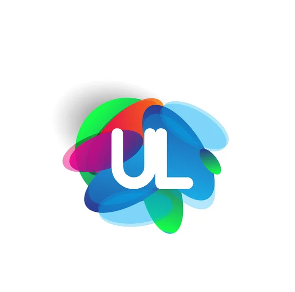 Logo Literowe Kolorowym Tle Splash Projektowanie Logo Kombinacji Liter Dla — Wektor stockowy