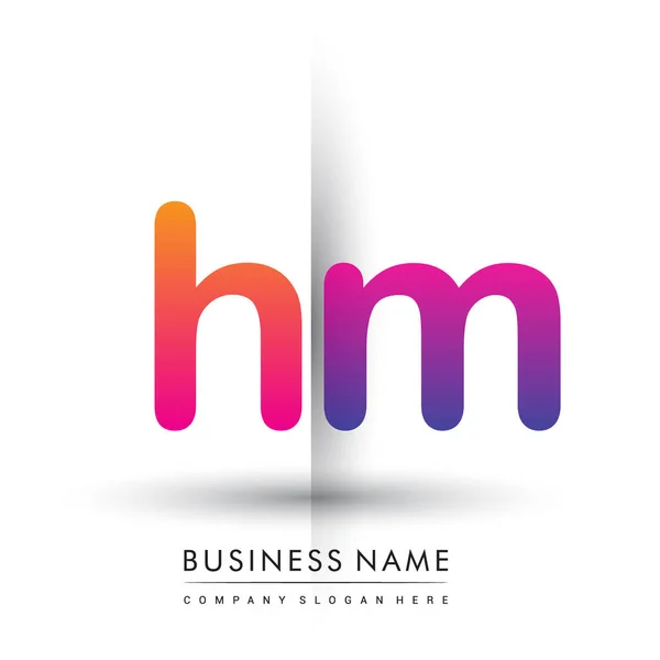 Initial Logo Lowercase Letter Orange Magenta Creative Logotype Concept — Stock Vector