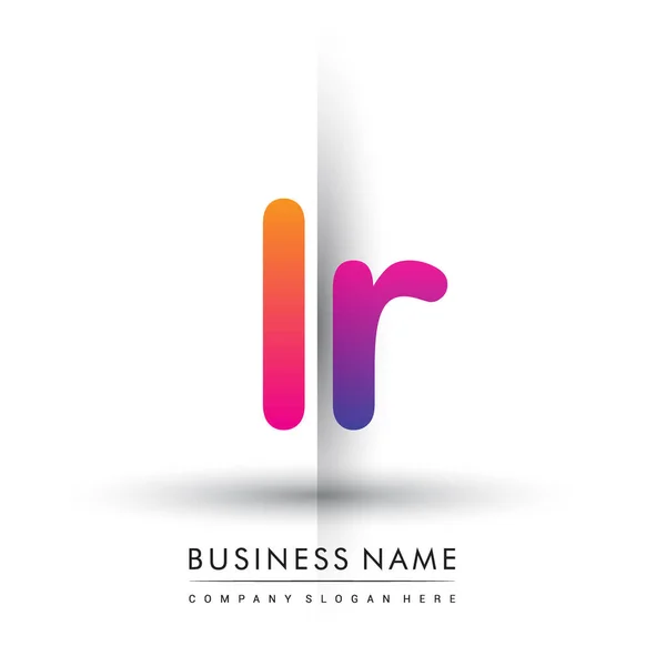 Logotipo Inicial Letra Minúscula Laranja Magenta Conceito Logótipo Criativo — Vetor de Stock