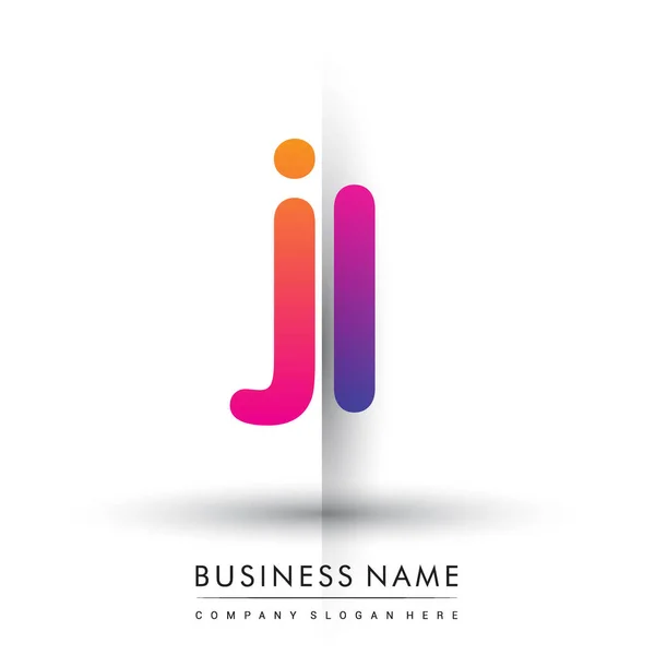 Logo Iniziale Lettera Minuscola Arancione Magenta Concetto Logotipo Creativo — Vettoriale Stock