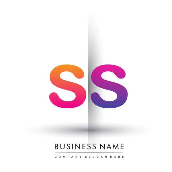 Logo Iniziale Lettera Minuscola Concetto Logotipo Creativo Arancione Magenta — Vettoriale Stock