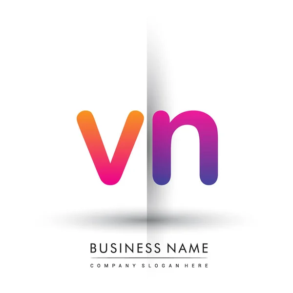 Počáteční Logo Malé Písmeno Oranžové Fialové Kreativní Logotyp Koncept — Stockový vektor