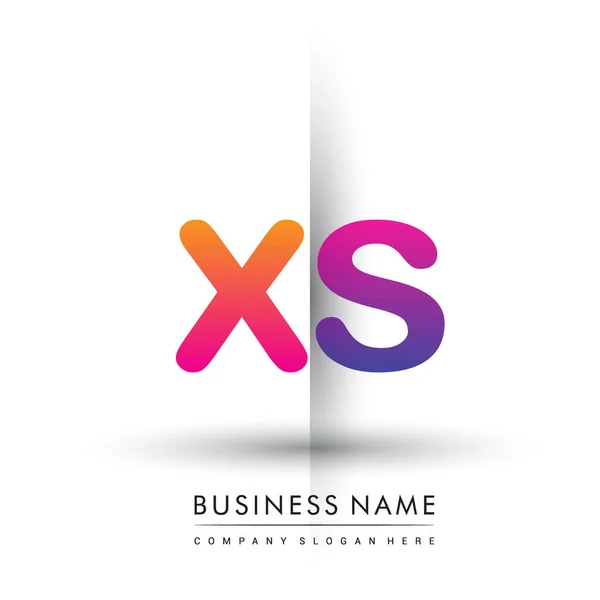 Initial Logo Lowercase Letter Orange Magenta Creative Logotype Concept — Stock Vector