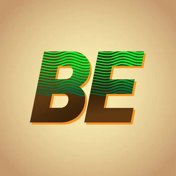 Anfangsbuchstaben Logo Den Farben Grün Und Braun Mit Gestreifter Zusammensetzung — Stockvektor