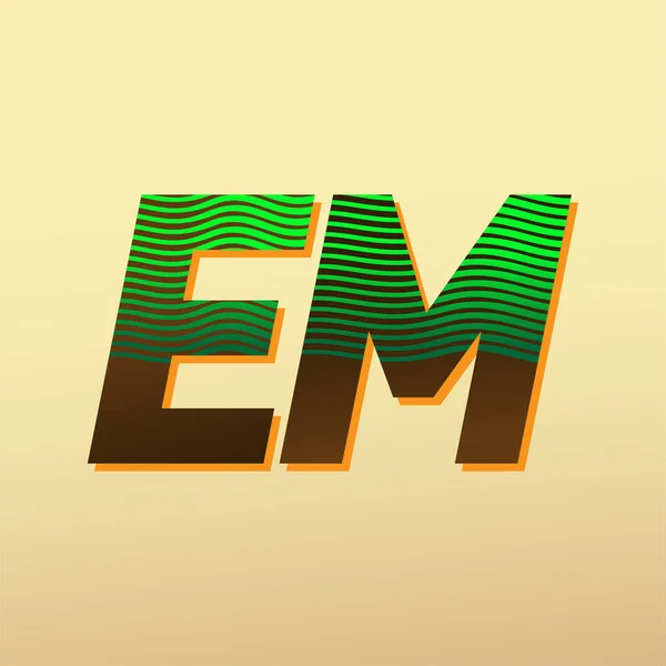 Logotipo Letra Inicial Colorido Verde Marrom Com Composição Listrada Vector —  Vetores de Stock