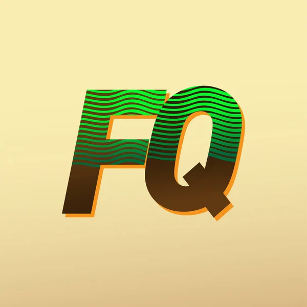 Αρχικό Λογότυπο Γράμμα Χρωματιστό Πράσινο Και Καφέ Ριγέ Σύνθεση Vector — Διανυσματικό Αρχείο