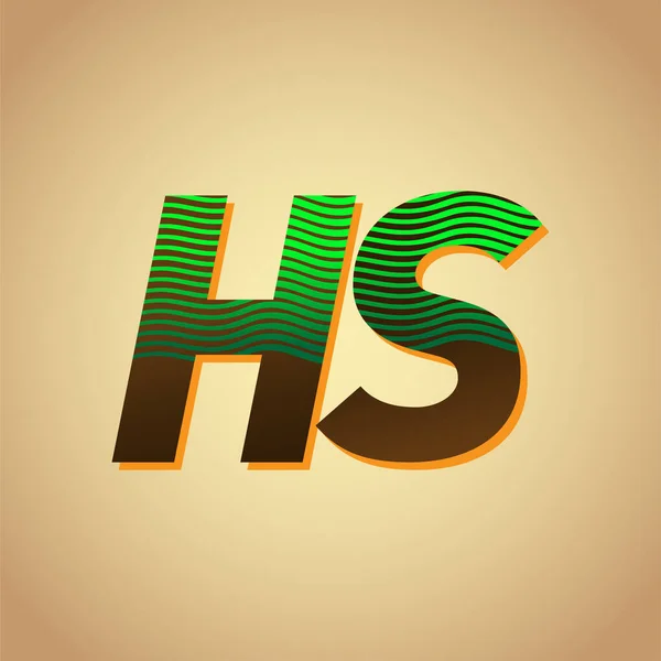 Αρχικό Λογότυπο Επιστολή Χρωματιστό Πράσινο Και Καφέ Ριγέ Σύνθεση Διάνυσμα — Διανυσματικό Αρχείο