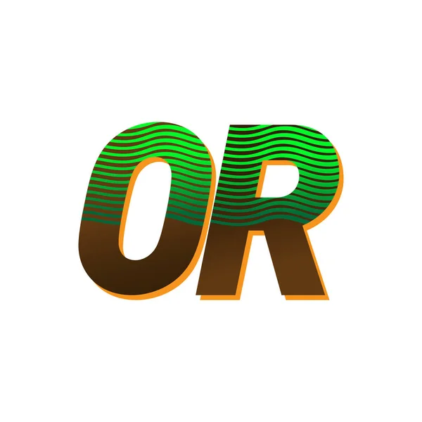 Anfangsbuchstaben Logo Oder Farbig Grün Und Braun Mit Gestreifter Zusammensetzung — Stockvektor