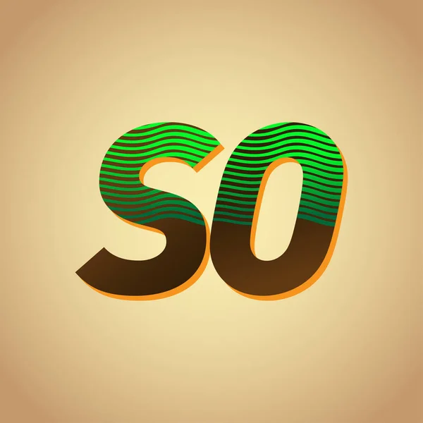 Kezdőbetű Logó Színes Zöld Barna Csíkos Kompozíció Vector Logo Design — Stock Vector