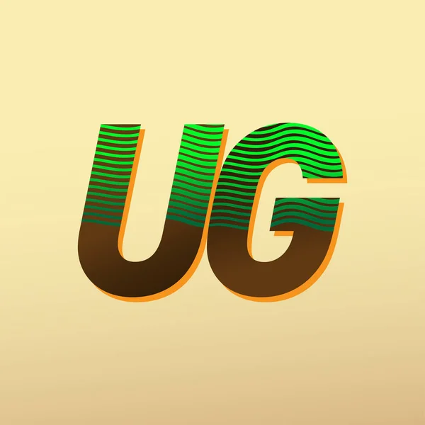 Anfangsbuchstaben Logo Den Farben Grün Und Braun Mit Gestreifter Zusammensetzung — Stockvektor