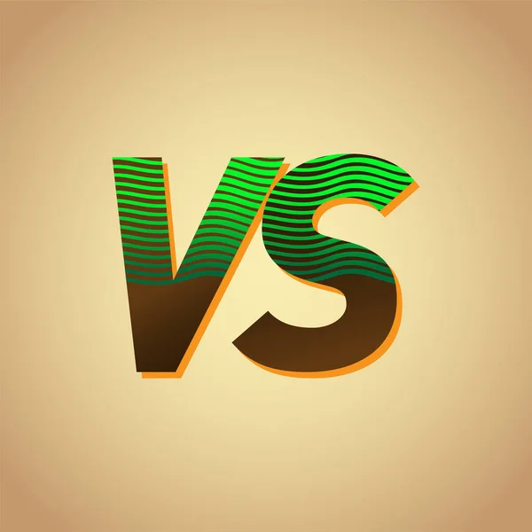 Anfangsbuchstaben Logo Farbig Grün Und Braun Mit Gestreifter Zusammensetzung Vector — Stockvektor