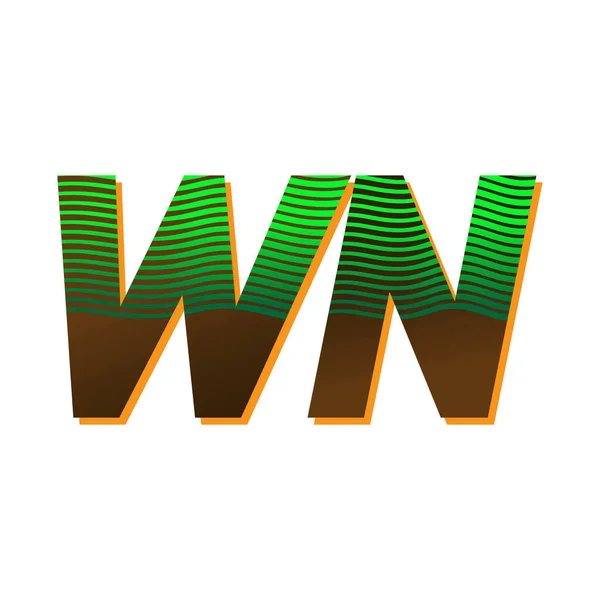 Logotipo Letra Inicial Colorido Verde Marrom Com Composição Listrada Vector —  Vetores de Stock