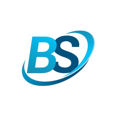 İlk harf BS logotype şirketi adı Blue Swoosh tasarım konsepti. iş ve şirket kimliği için vektör logosu.