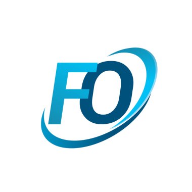İlk harf FO logotype şirketi adı Blue Swoosh tasarım konsepti. iş ve şirket kimliği için vektör logosu.