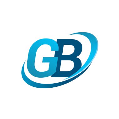 İlk harf GB logotype şirketi adı Blue Swoosh tasarım konsepti. iş ve şirket kimliği için vektör logosu.