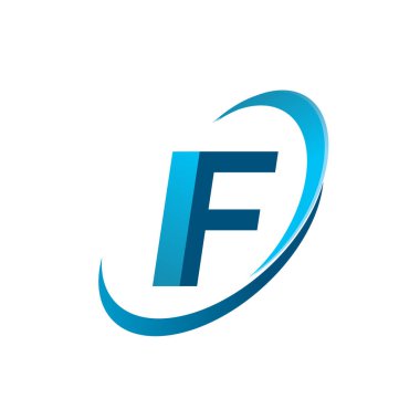 İlk harf If logotype şirketinin adı Blue Swoosh tasarım konsepti. iş ve şirket kimliği için vektör logosu.