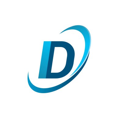 İlk harf ID logotype şirketinin adı Blue Swoosh tasarım konsepti. iş ve şirket kimliği için vektör logosu.