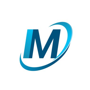 İlk harf IM logotype şirketinin adı Blue Swoosh tasarım konsepti. iş ve şirket kimliği için vektör logosu.