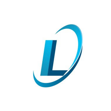 İlk harf IL logotype şirket adı mavi swoosh tasarım konsepti. iş ve şirket kimliği için vektör logosu.