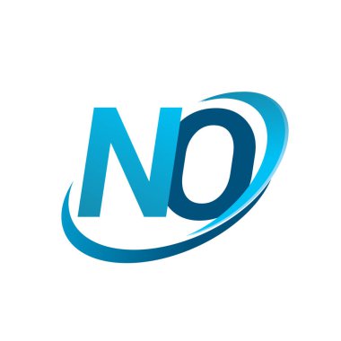 İlk harf No logotype şirketi adı: Renkli Mavi Swoosh tasarım kavramı. iş ve şirket kimliği için vektör logosu.