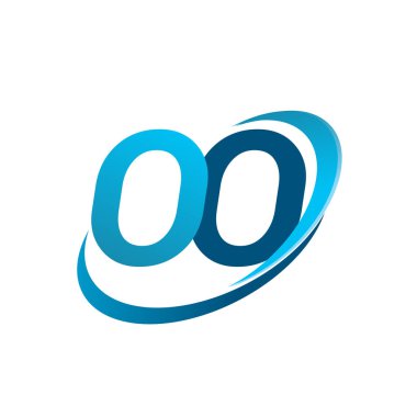 İlk harf OO logotype şirketi adı Blue Swoosh tasarım konsepti. iş ve şirket kimliği için vektör logosu.