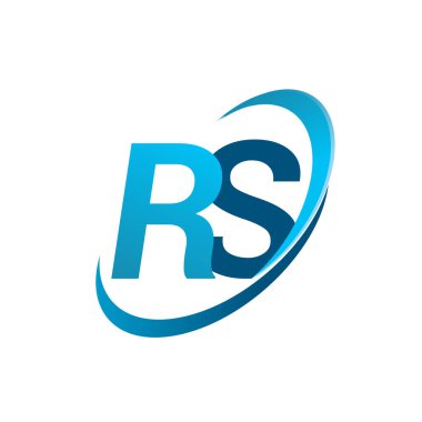 İlk harf RS logotype şirketi adı Blue Swoosh tasarım konsepti. iş ve şirket kimliği için vektör logosu.