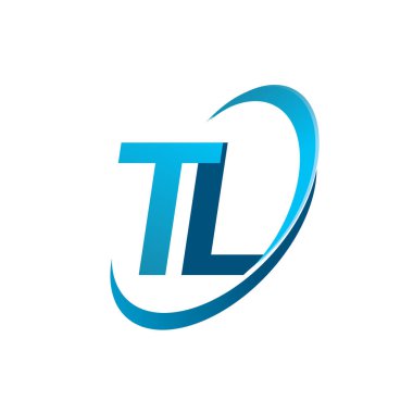 İlk harf TL logotype şirketi adı mavi swoosh tasarım konsepti. iş ve şirket kimliği için vektör logosu.