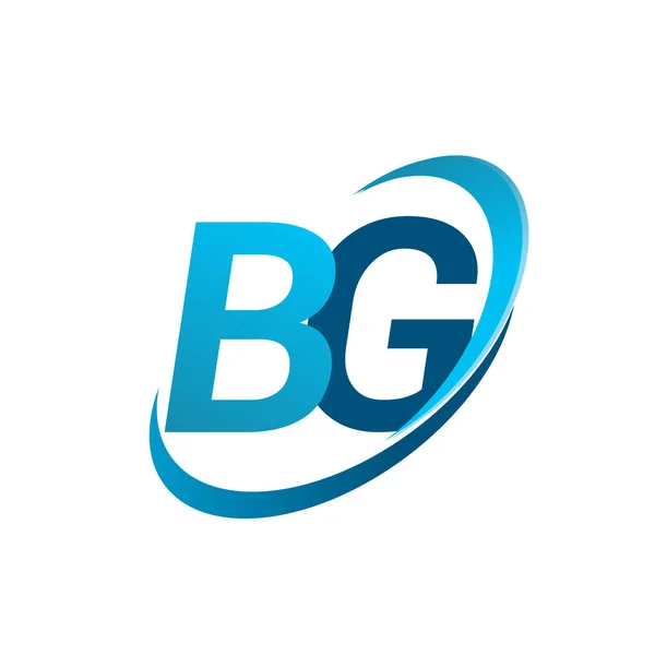 Initial Bokstav Logotyp Företag Namn Färgad Blå Swoosh Design Koncept — Stock vektor