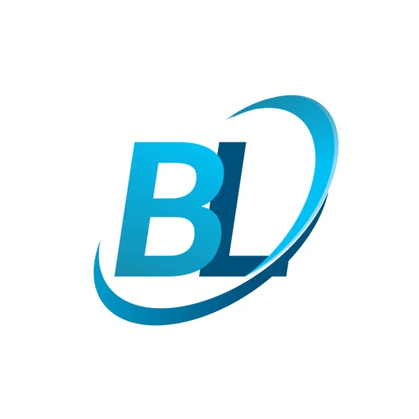 Początkowa Litera Logotyp Nazwa Firmy Kolorowy Niebieski Projekt Swoosh Logo — Wektor stockowy
