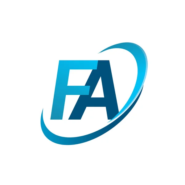 Carta Inicial Logotipo Empresa Nome Colorido Azul Swoosh Conceito Design — Vetor de Stock