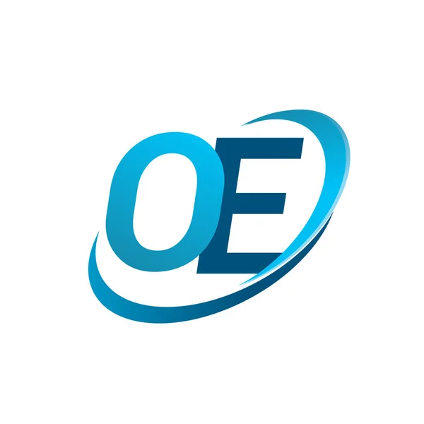 Letra Inicial Logotipo Empresa Nome Colorido Azul Swoosh Conceito Design —  Vetores de Stock
