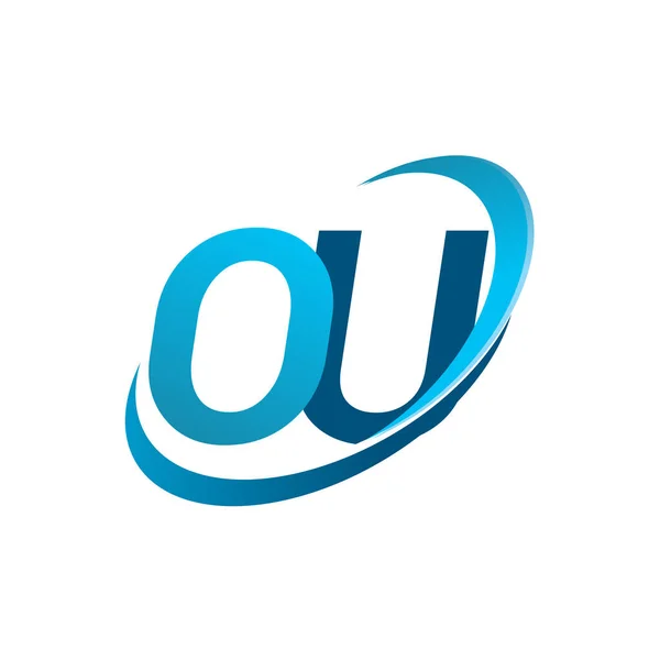 Letra Inicial Logotipo Empresa Nome Colorido Azul Swoosh Conceito Design —  Vetores de Stock